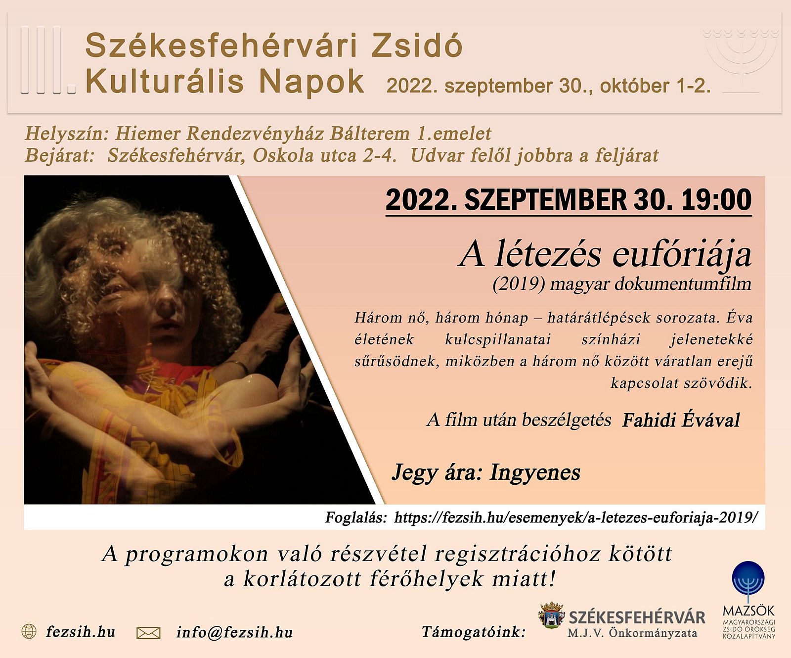 Pénteken a kezdődik a III. Székesfehérvári Zsidó Napok kulturális minifesztivál